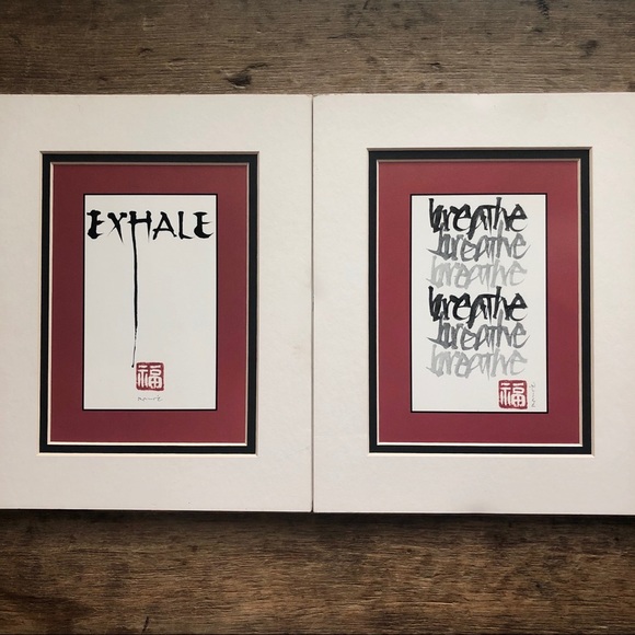 Exhale & Breathe Prints With Double Mats 8x10 - Picture 2 of 15